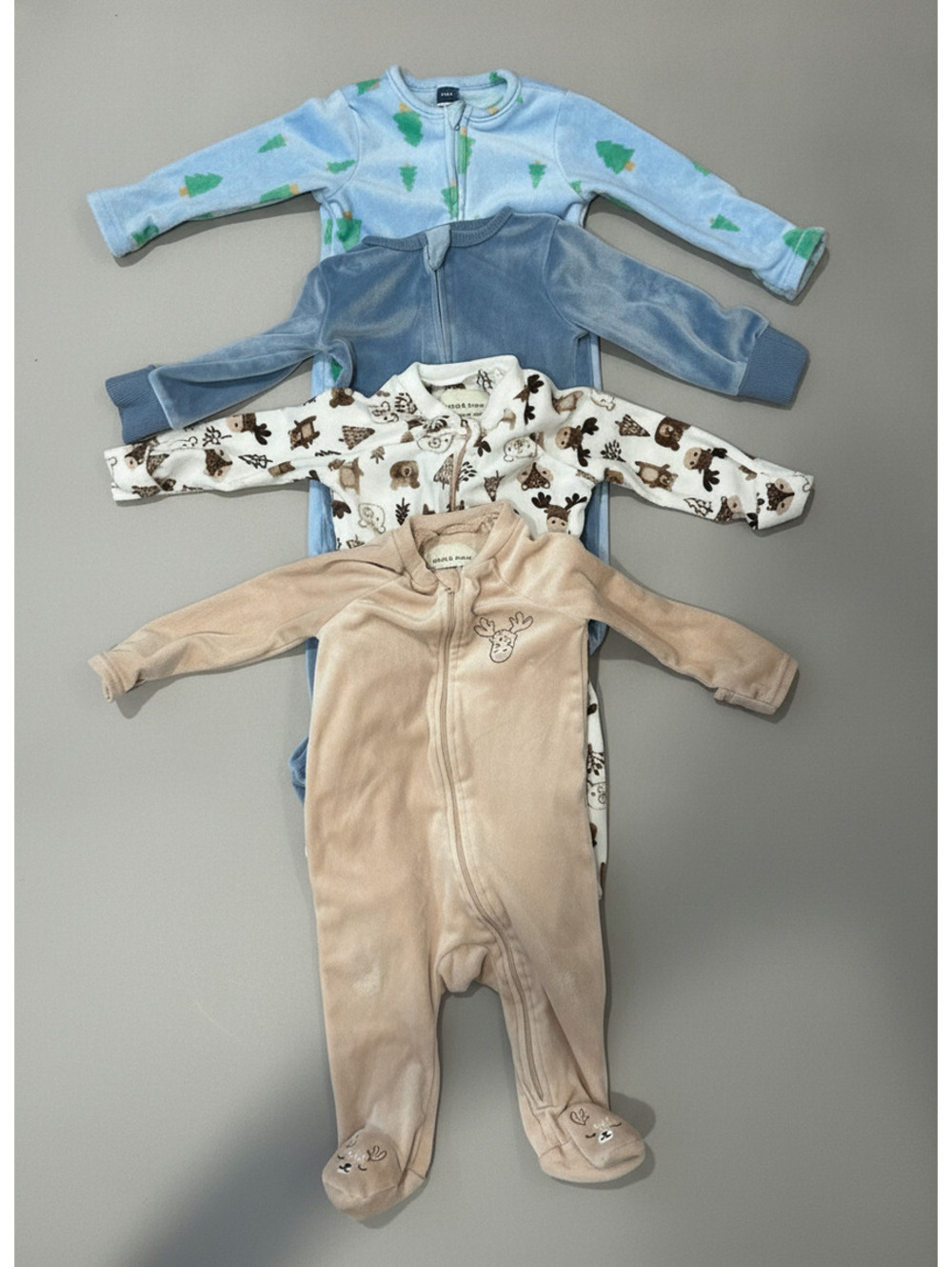 Baby Fleece Sleeper Bundle – 4 Footed Pajamas | 6-9M & 9M